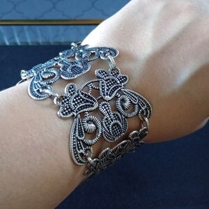 Elegant Silver Filigree Bracelet (Vintage?)